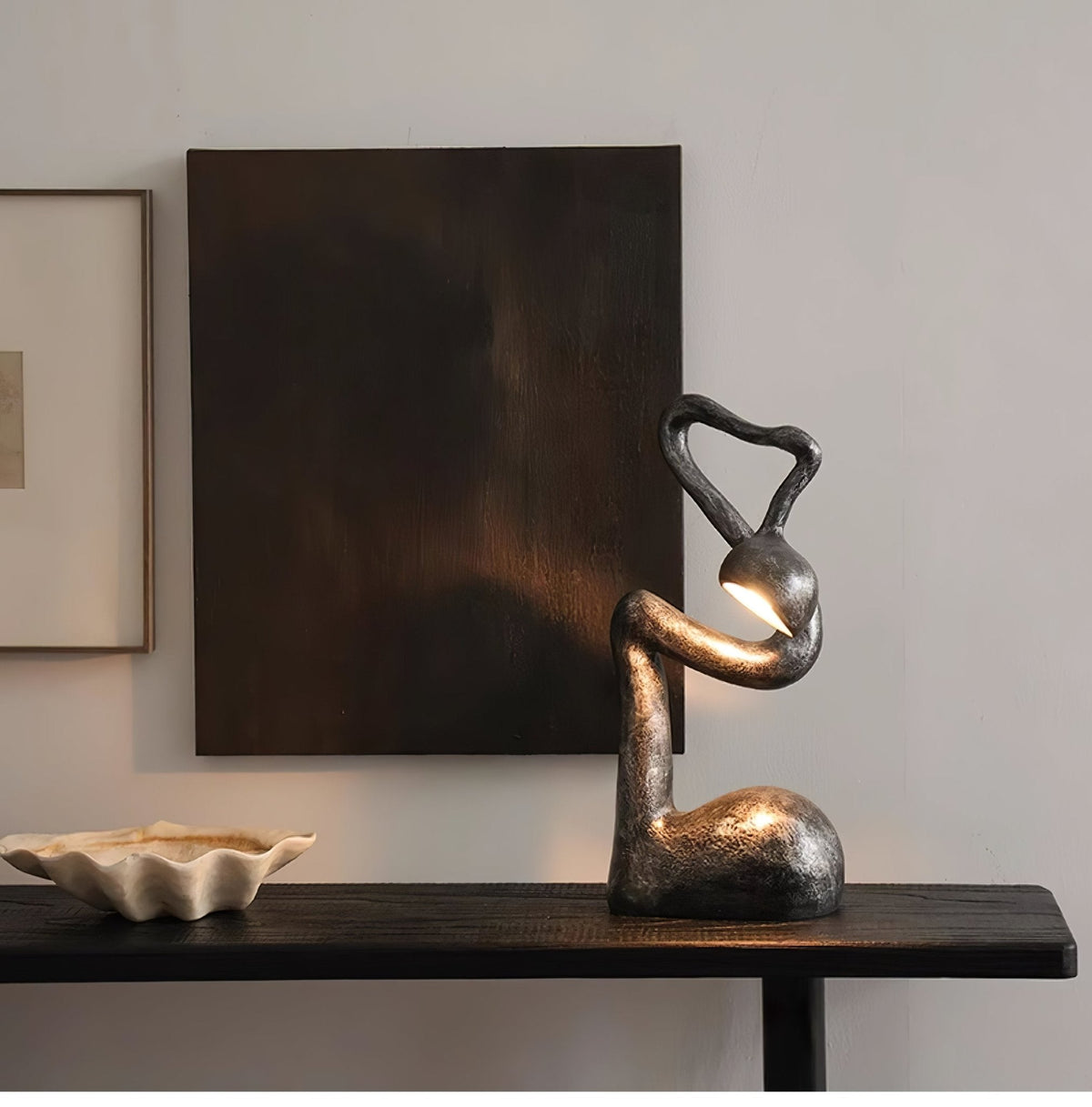 Twist svart skulptural bordslampa