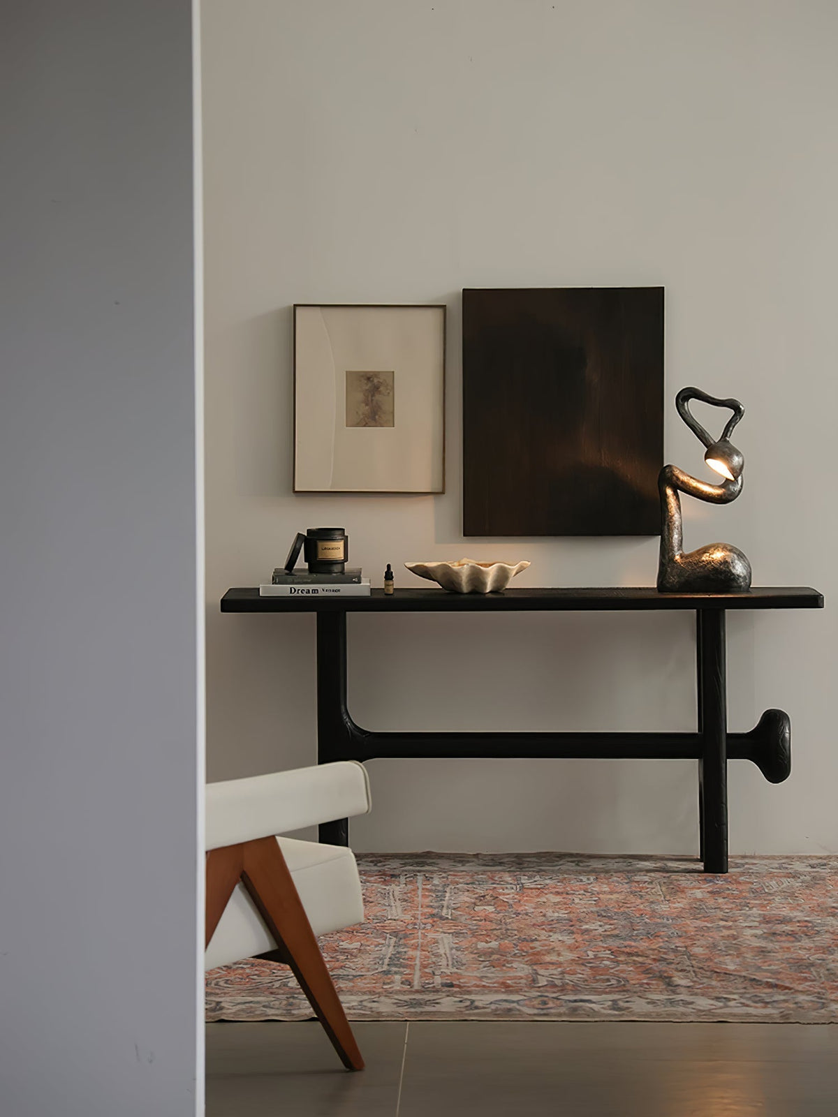 Twist svart skulptural bordslampa