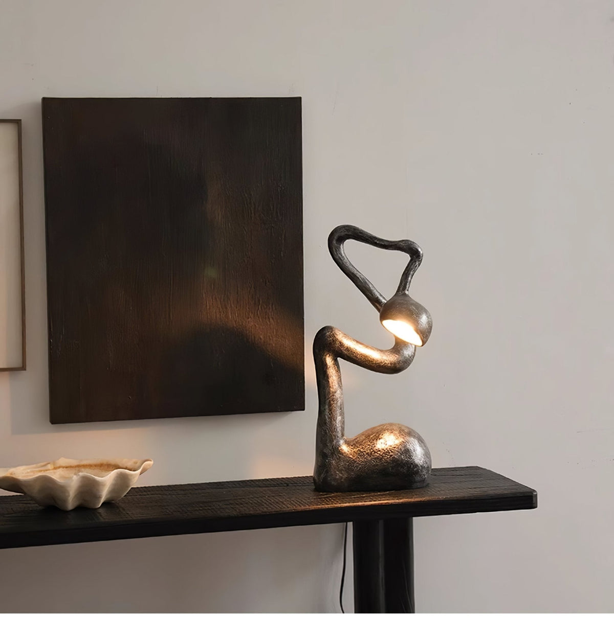 Twist svart skulptural bordslampa