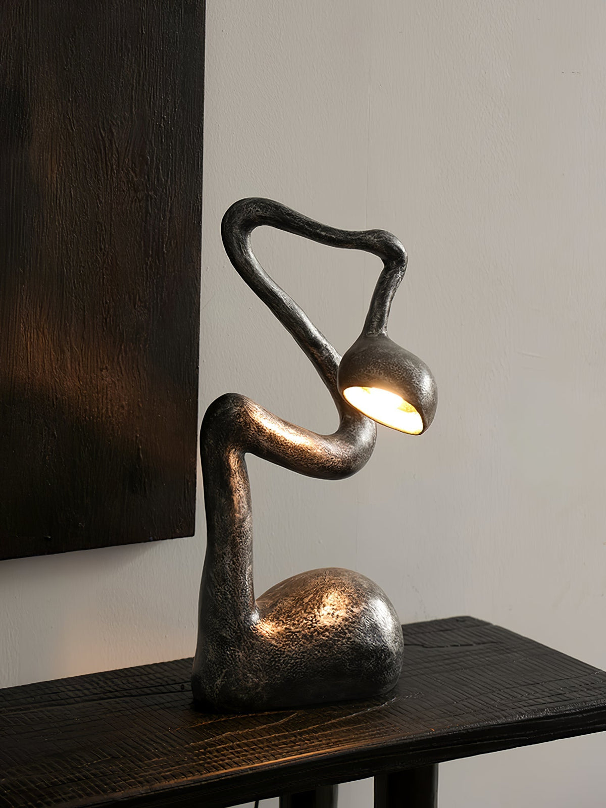 Twist svart skulptural bordslampa