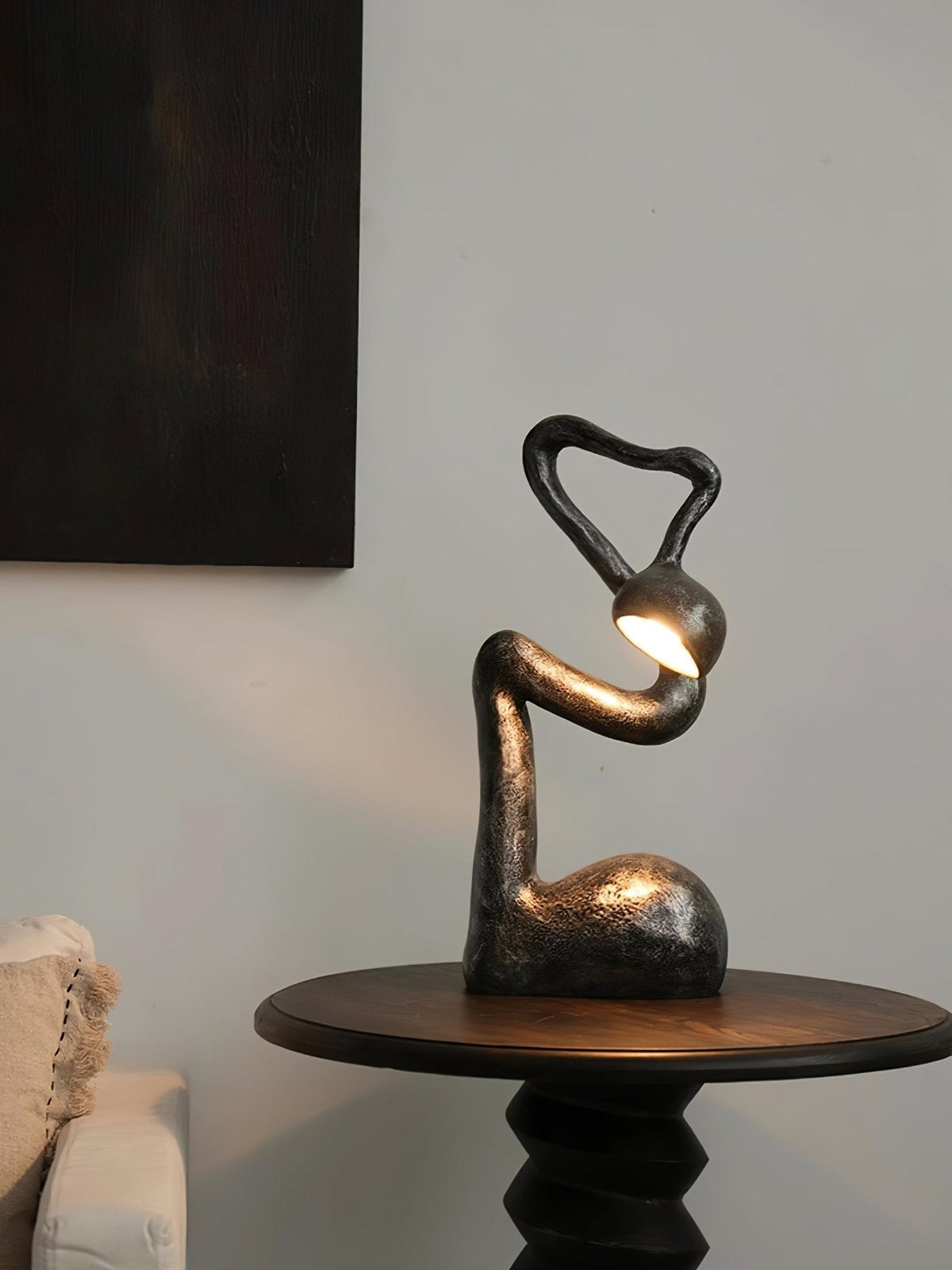 Twist svart skulptural bordslampa