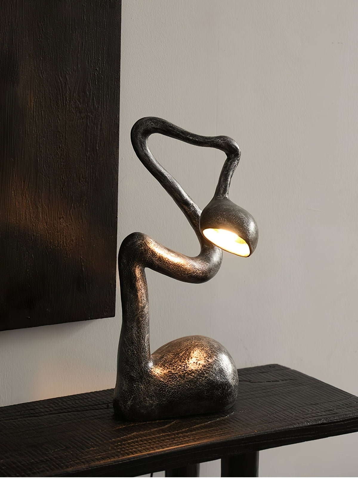 Twist svart skulptural bordslampa