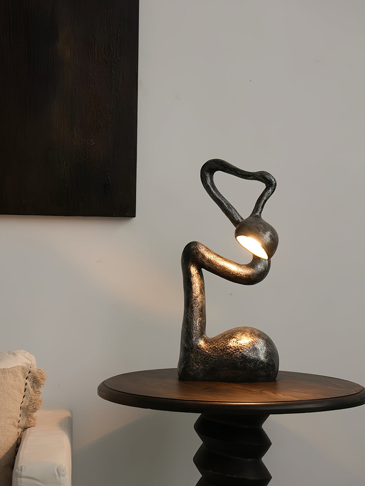 Twist svart skulptural bordslampa