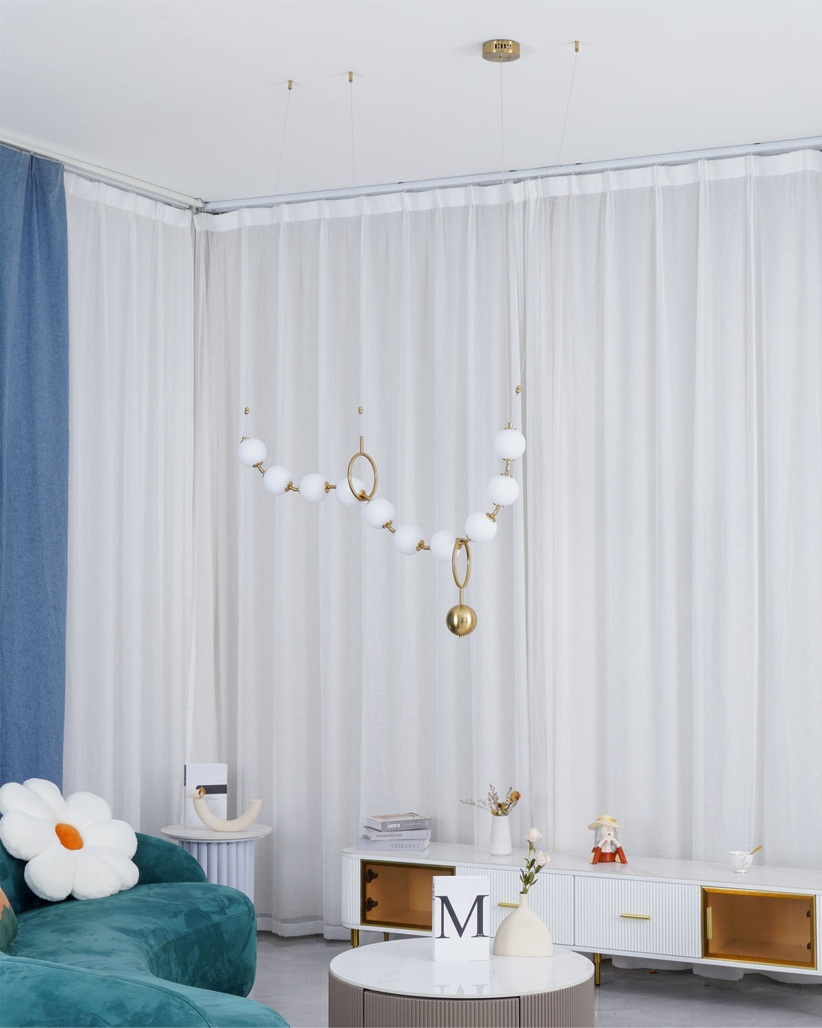 Eirinielle pendel med halskæde-design i glas