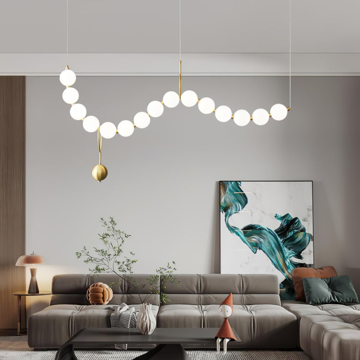 Eirinielle pendel med halskæde-design i glas