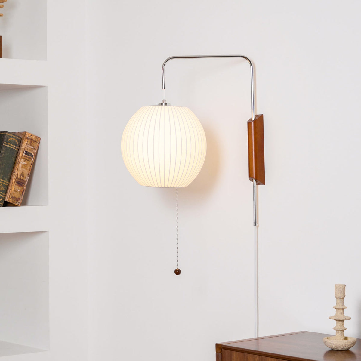 Aldinira Wall Sconce Walnut Ball