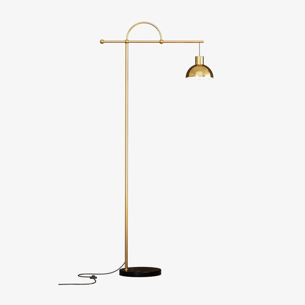 Usilil art deco-gulvlampe i messing