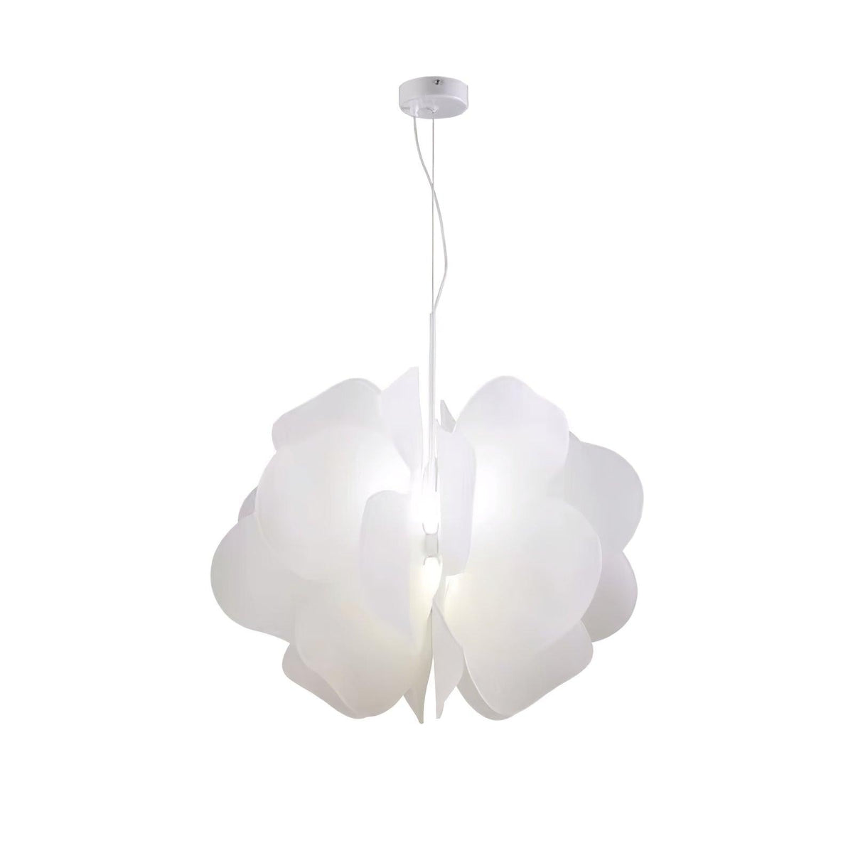 Orelisiella pendellampe i plast med blomstermotiv