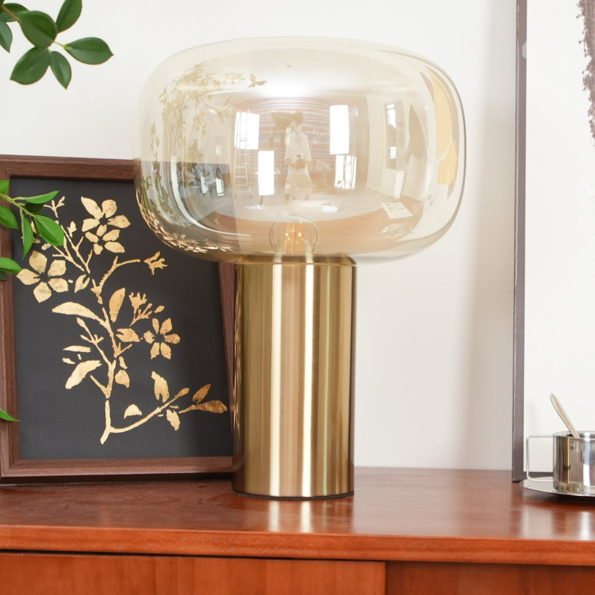 Teloz industriell bordslampa i glas