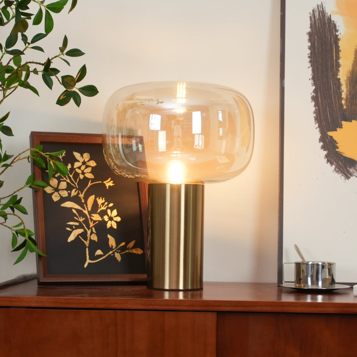 Teloz industriell bordslampa i glas