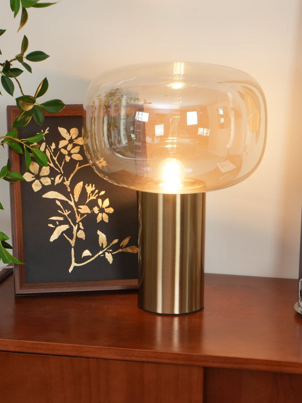 Teloz industriell bordslampa i glas