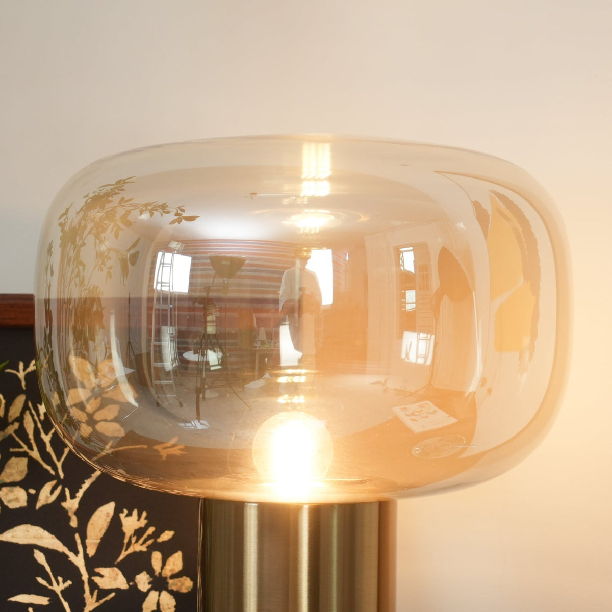Teloz industriell bordslampa i glas