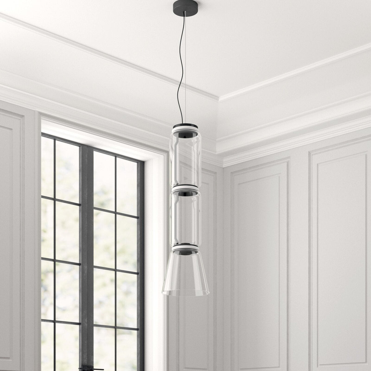 Luminária suspensa artística industrial Vayden