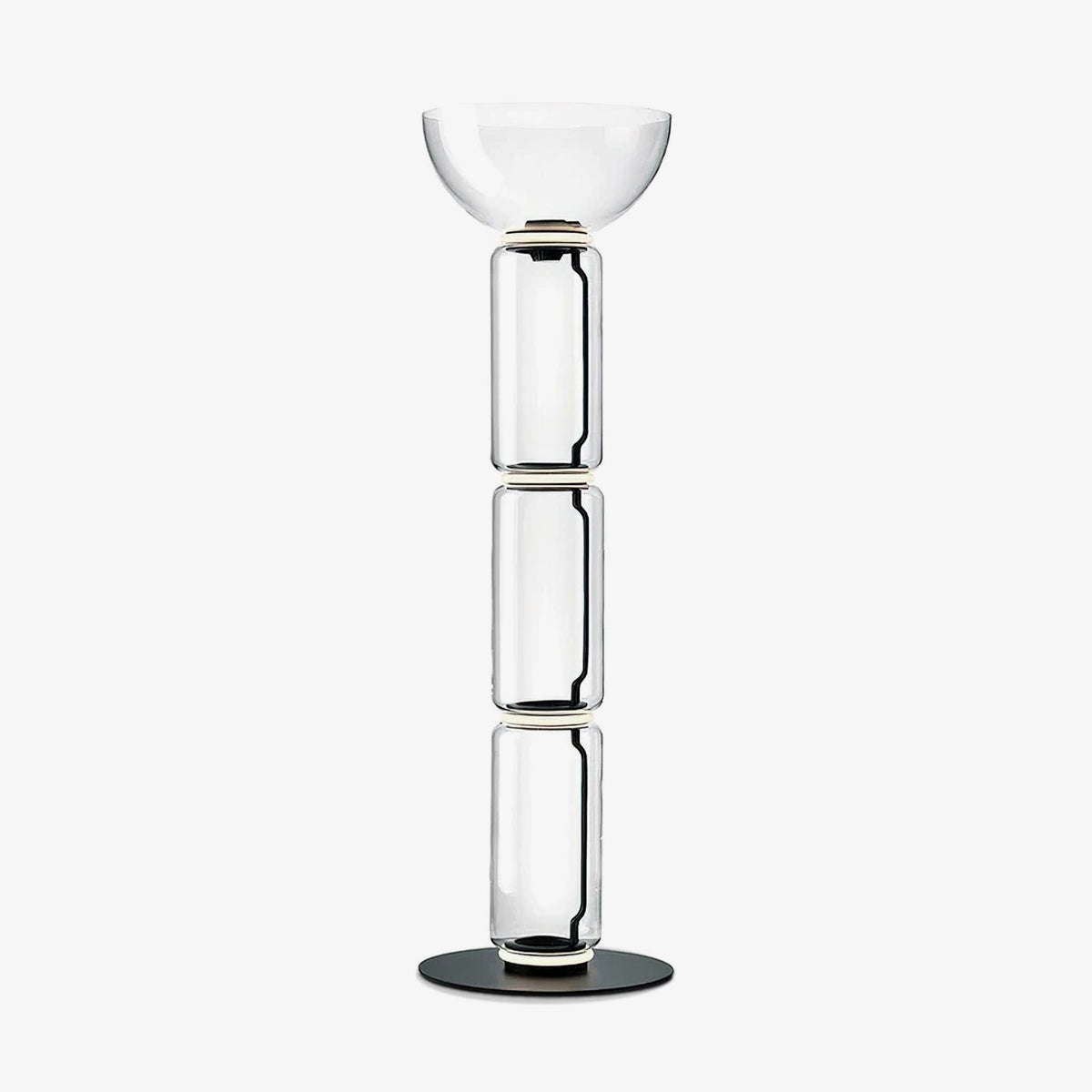 Cyrilys golvlampa i bambu och glas