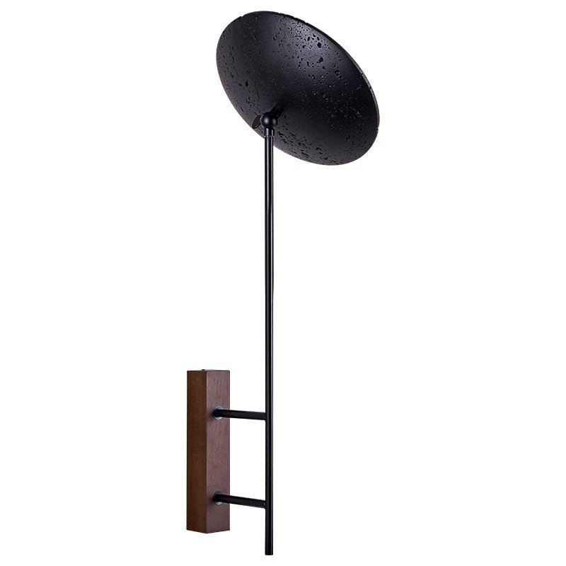 Candeeiro de parede moderno Fawn Sunflower em travertino preto