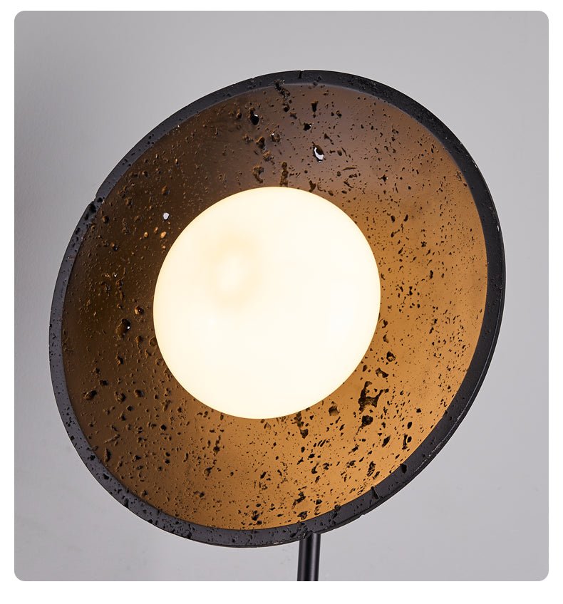 Candeeiro de parede moderno Fawn Sunflower em travertino preto