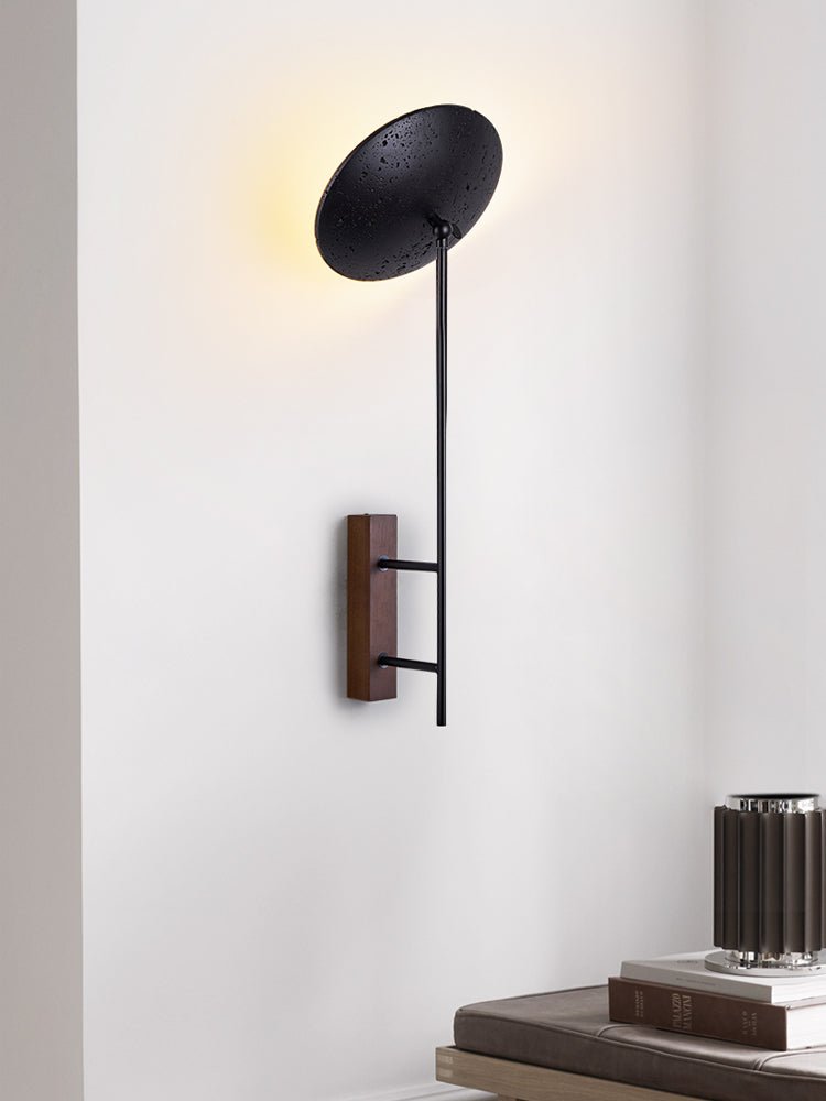 Candeeiro de parede moderno Fawn Sunflower em travertino preto