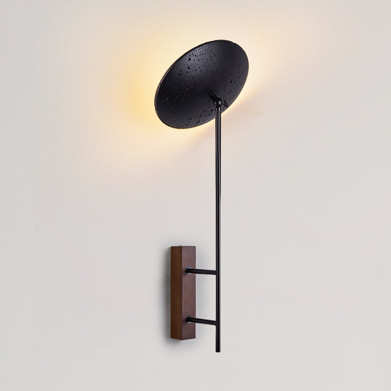 Candeeiro de parede moderno Fawn Sunflower em travertino preto