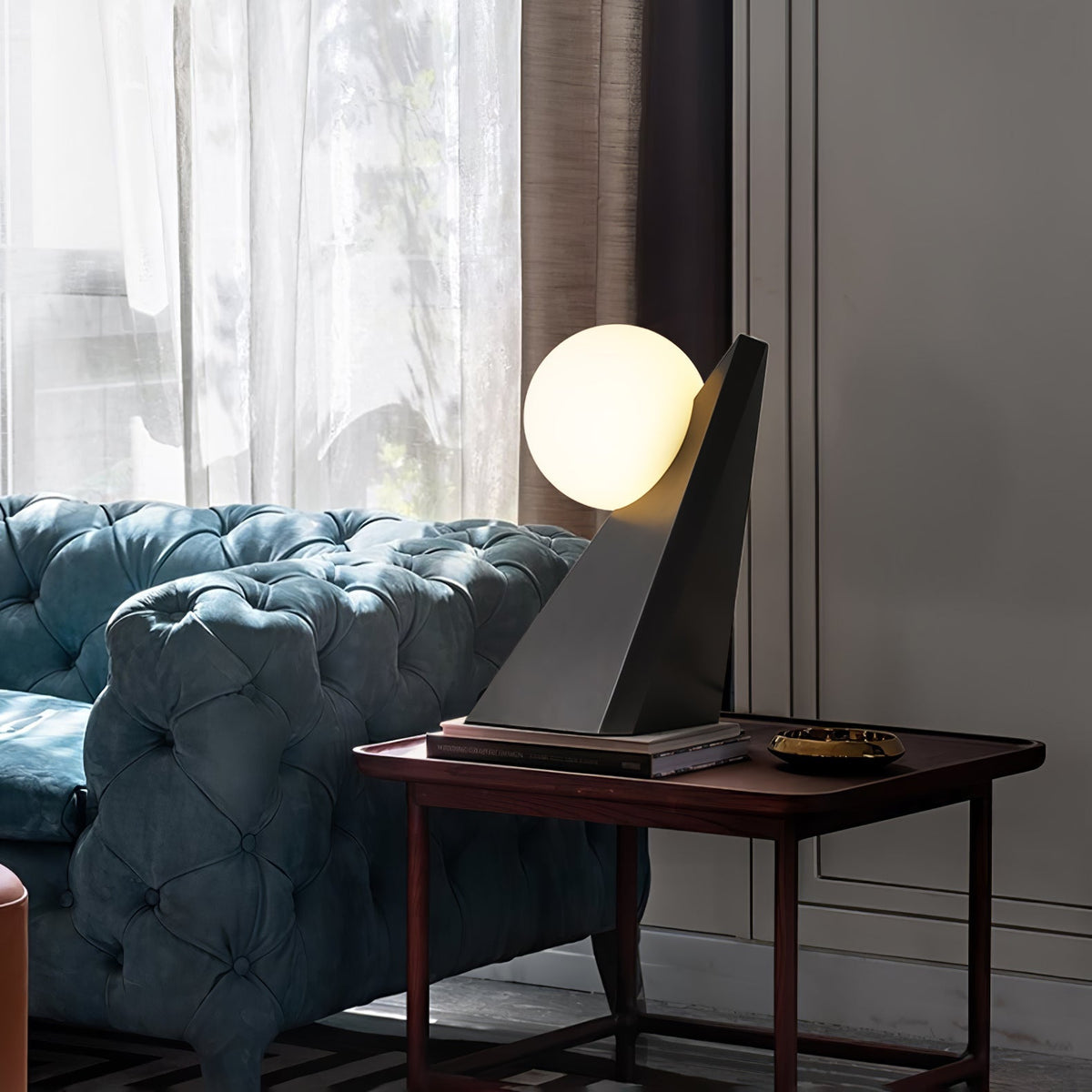 Nixie geometrisk bordlampe i glas