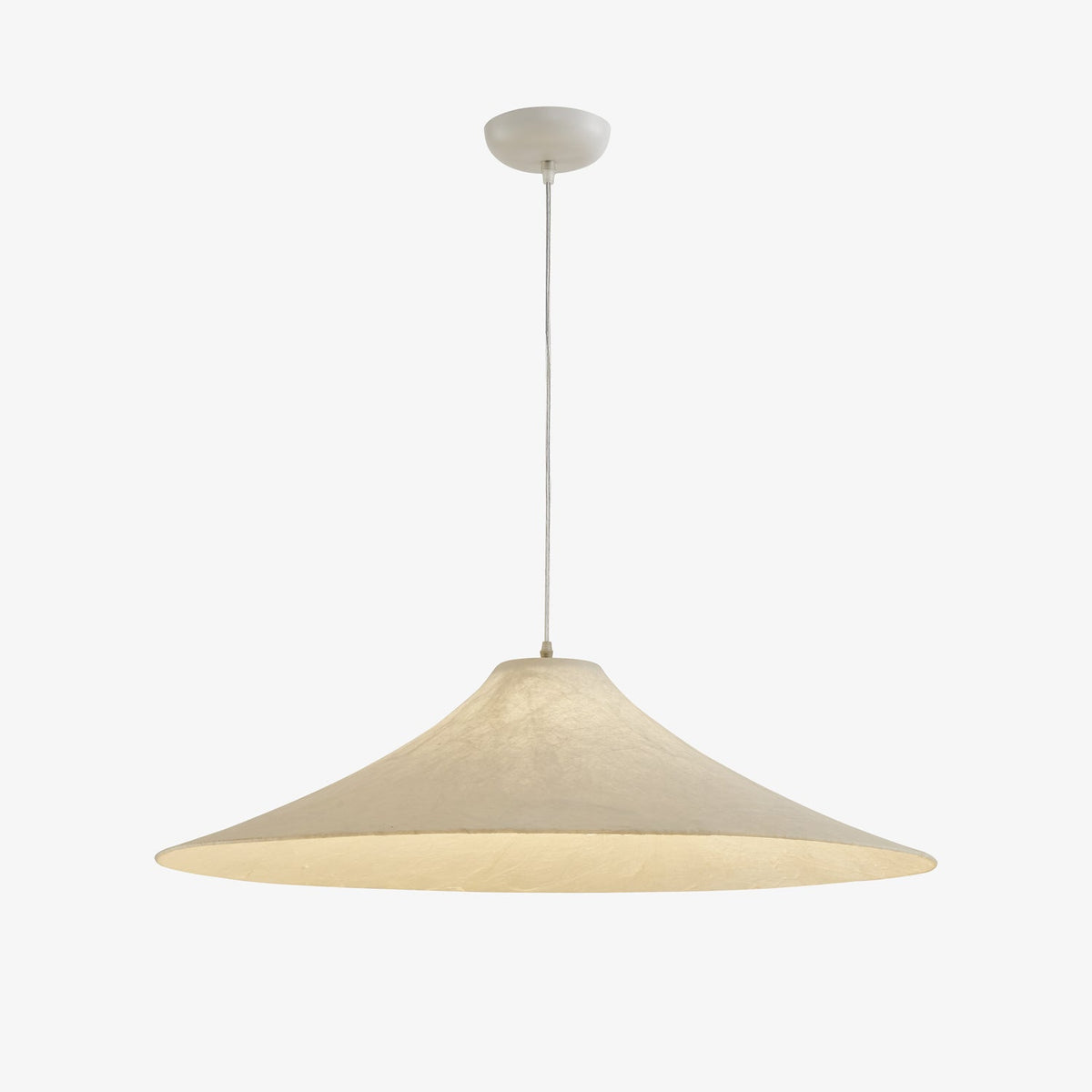 Candeeiro suspenso moderno, minimalista e natural de formato plano Abbotswell