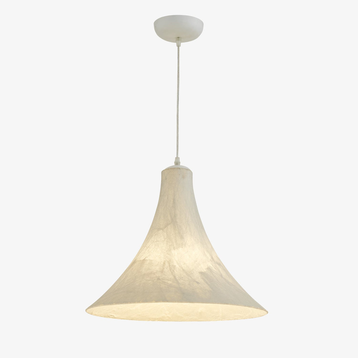 Candeeiro suspenso moderno, minimalista e natural de formato plano Abbotswell