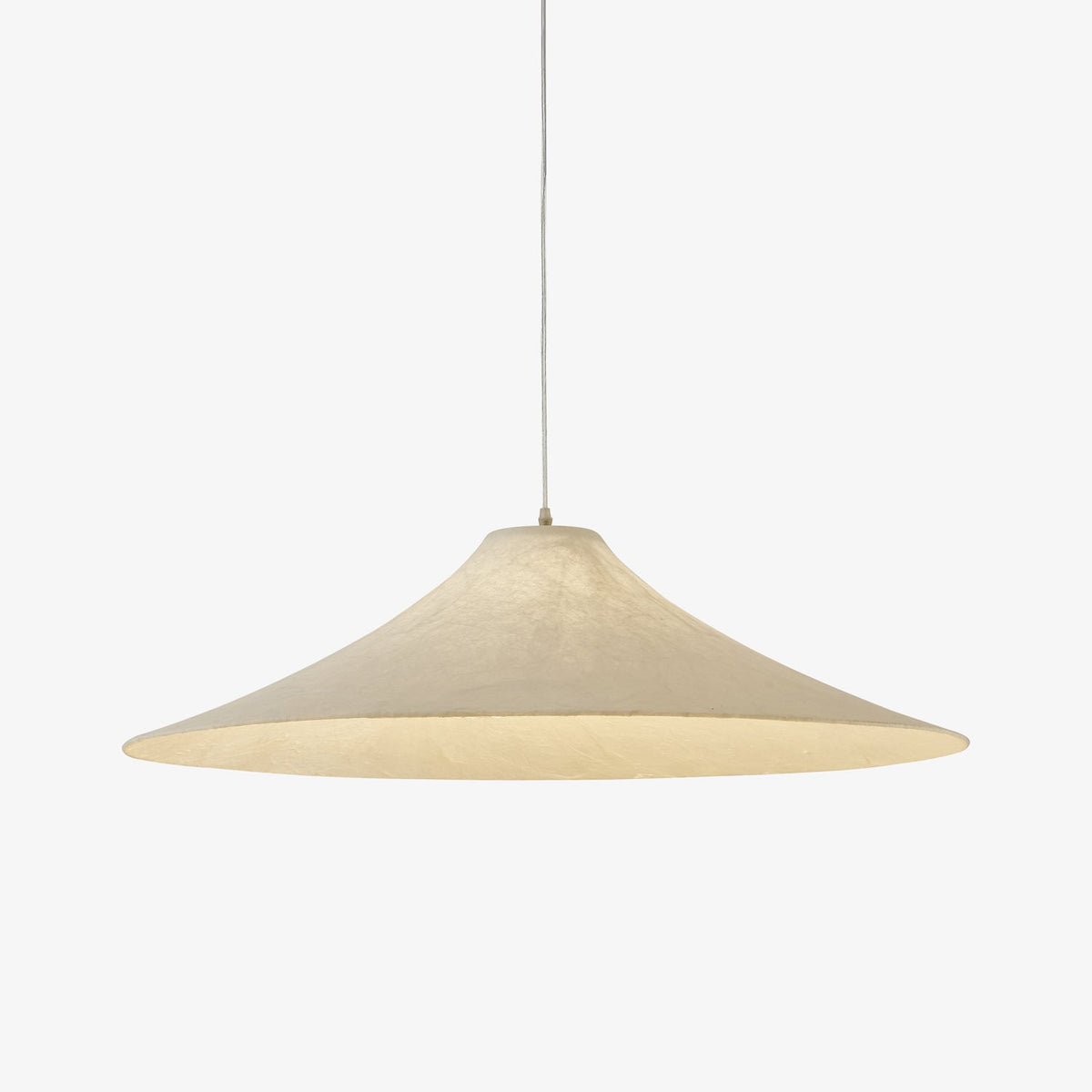 Candeeiro suspenso moderno, minimalista e natural de formato plano Abbotswell