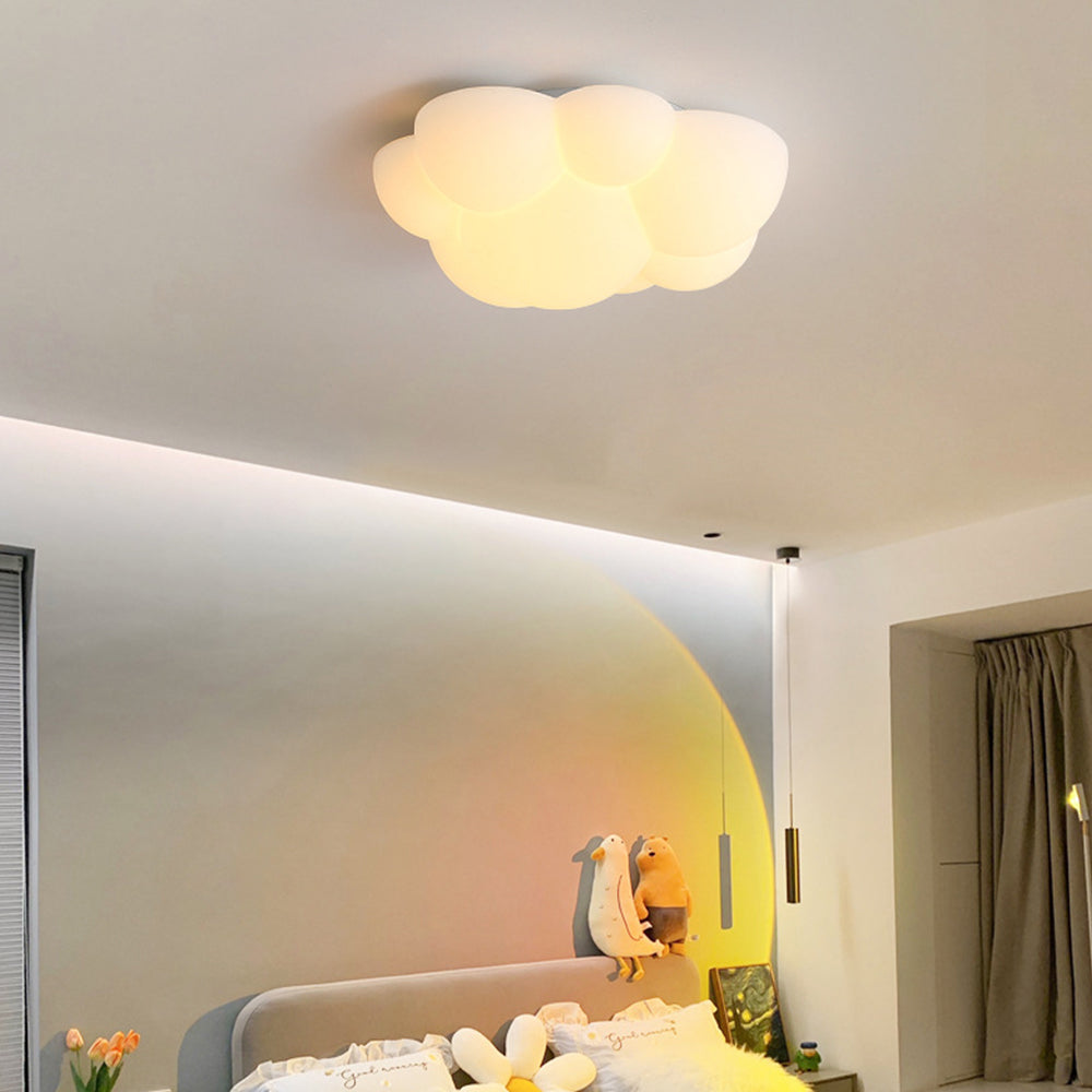 Candeeiro de teto de montagem saliente Aria LED nórdico em forma de nuvem