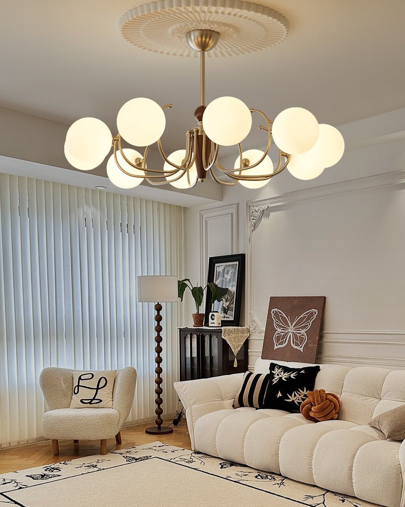 Candeeiro suspenso Orvynia Elegance Classic Grove em madeira e vidro
