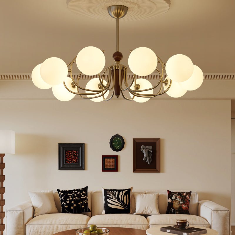 Candeeiro suspenso Orvynia Elegance Classic Grove em madeira e vidro