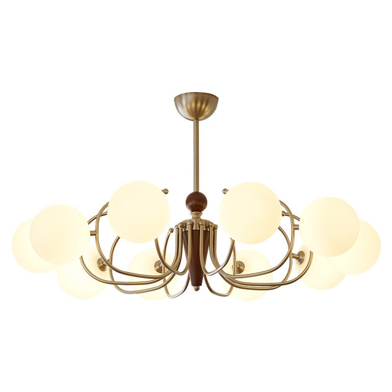 Candeeiro suspenso Orvynia Elegance Classic Grove em madeira e vidro