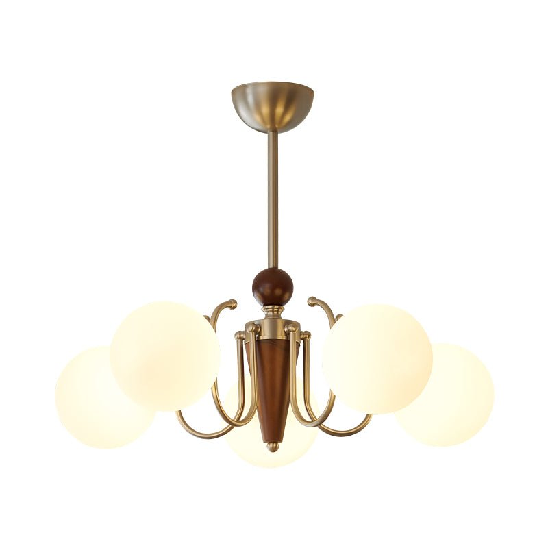 Candeeiro suspenso Orvynia Elegance Classic Grove em madeira e vidro