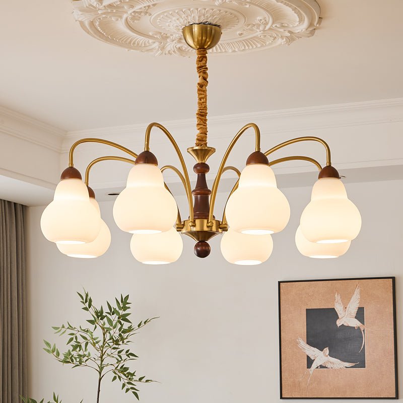 Novelle traditionel elegant vintagekrystallsekrone i træ
