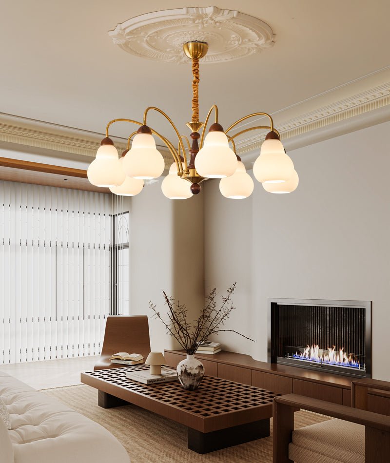 Novelle traditionel elegant vintagekrystallsekrone i træ
