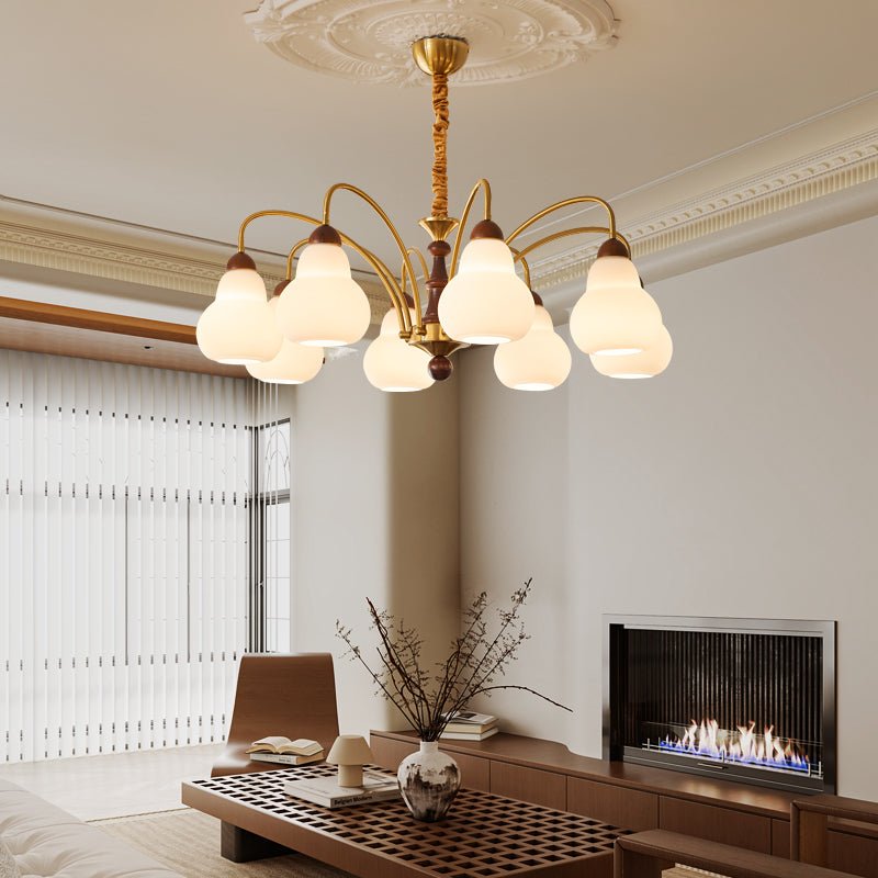 Novelle traditionel elegant vintagekrystallsekrone i træ