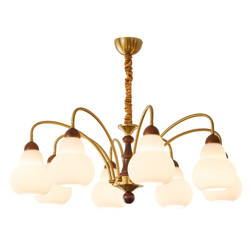 Novelle traditionel elegant vintagekrystallsekrone i træ