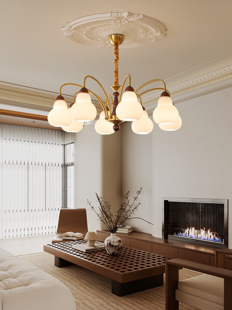 Novelle traditionel elegant vintagekrystallsekrone i træ