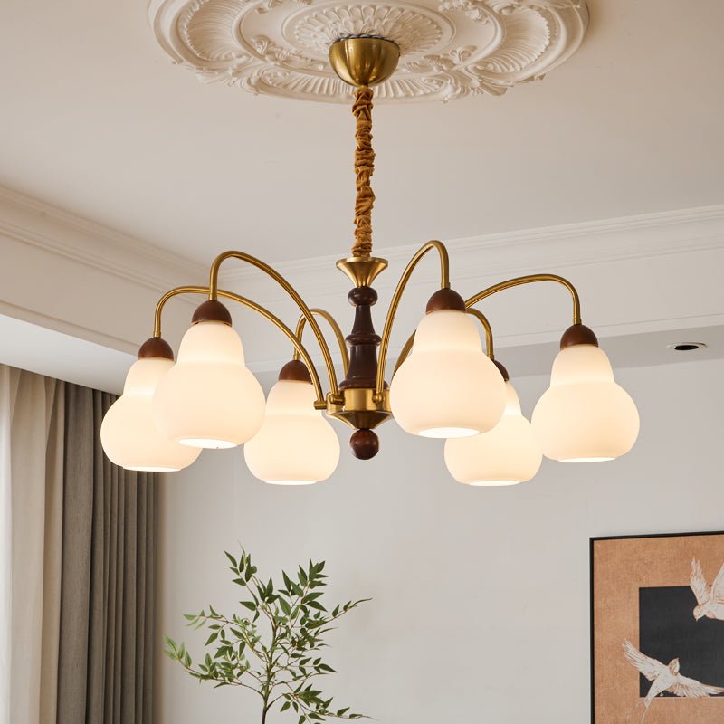Novelle traditionel elegant vintagekrystallsekrone i træ