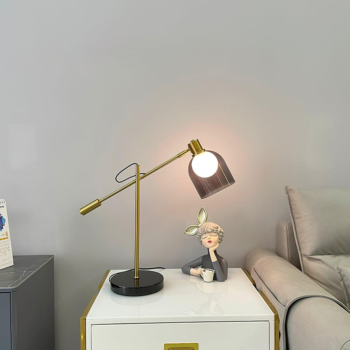 Locor industriel marmorbordlampe
