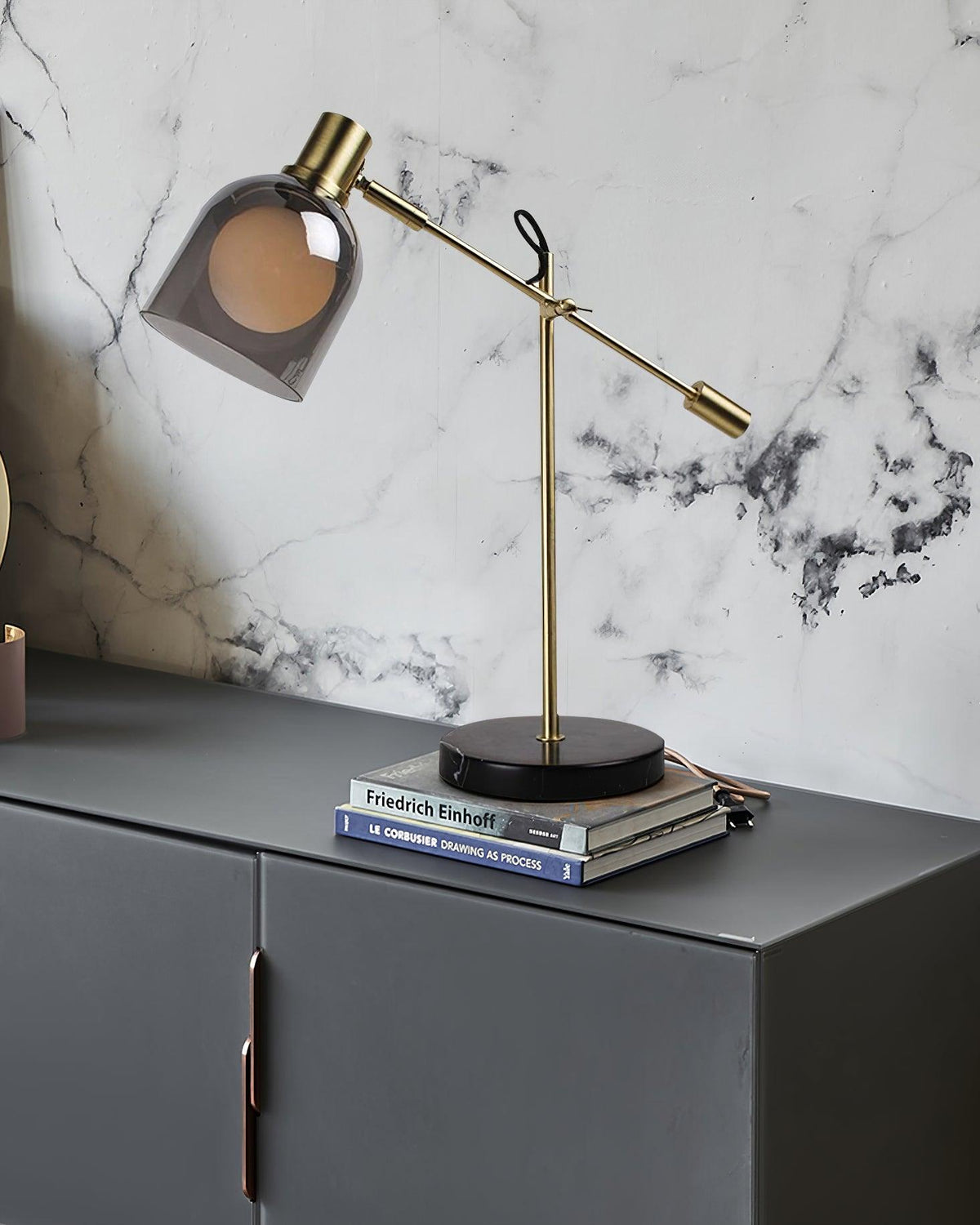 Locor industriel marmorbordlampe