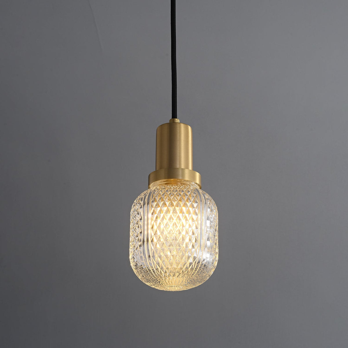 Cacarir Premium nordisk kunst-pendellampe i messing og glas