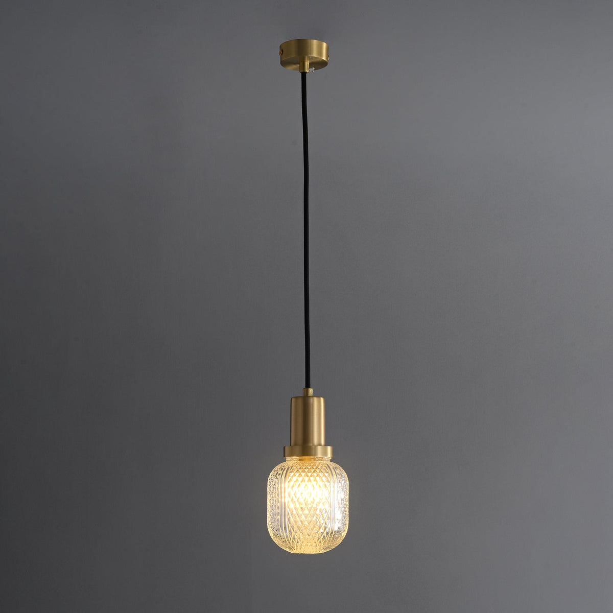 Cacarir Premium nordisk kunst-pendellampe i messing og glas
