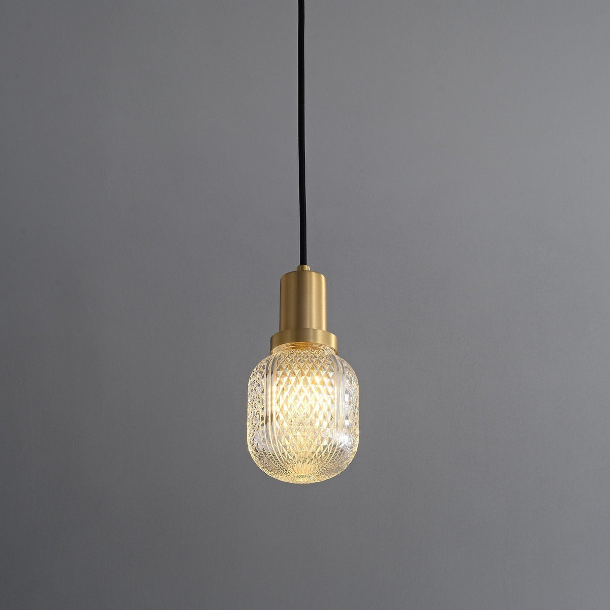 Cacarir Premium nordisk kunst-pendellampe i messing og glas
