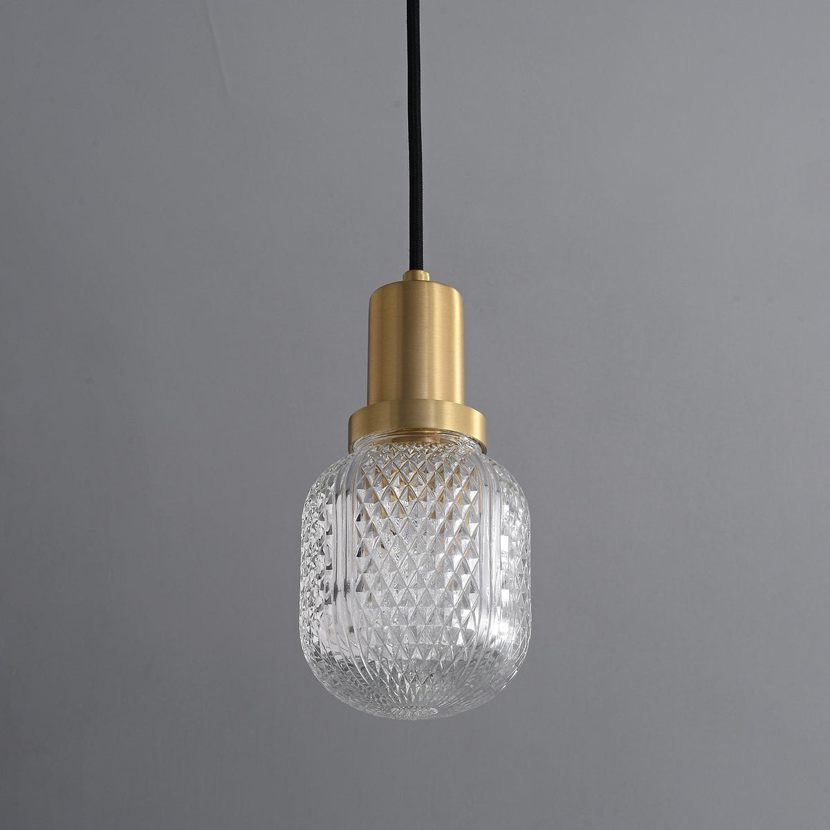 Cacarir Premium nordisk kunst-pendellampe i messing og glas