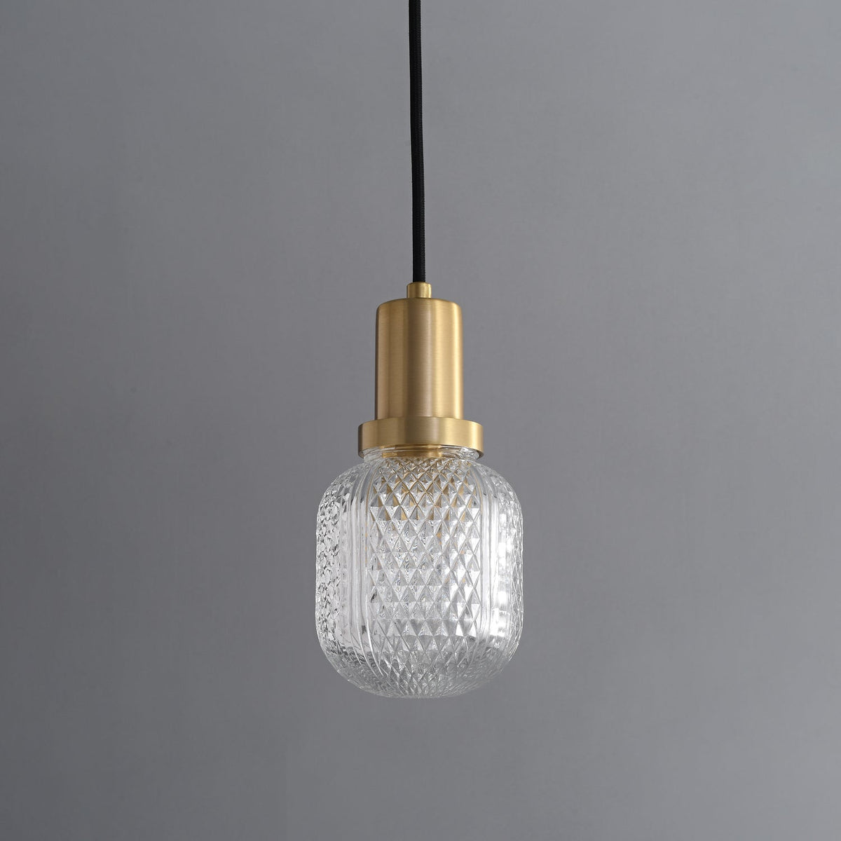 Cacarir Premium nordisk kunst-pendellampe i messing og glas