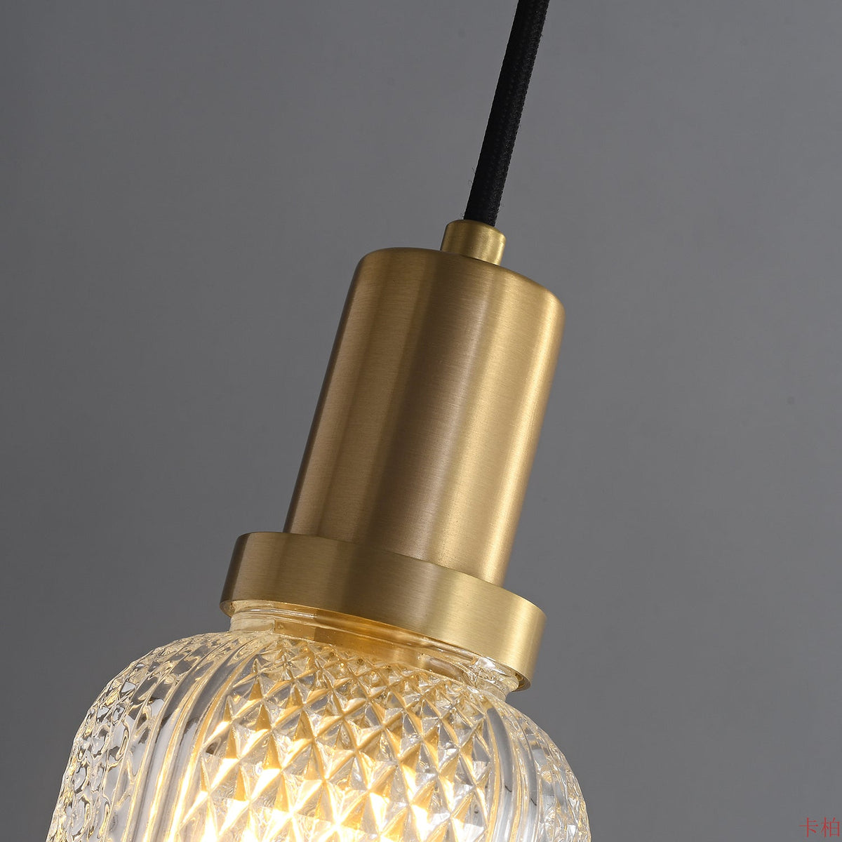 Cacarir Premium nordisk kunst-pendellampe i messing og glas