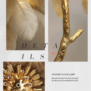 O'Moore Nordisk Lyx Unik Fjäder Golvlampa Bordslampa Vardagsrum