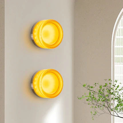 Ray Modern Mini Drum Metal/ Outdoor Wall Lamp, Transparent
