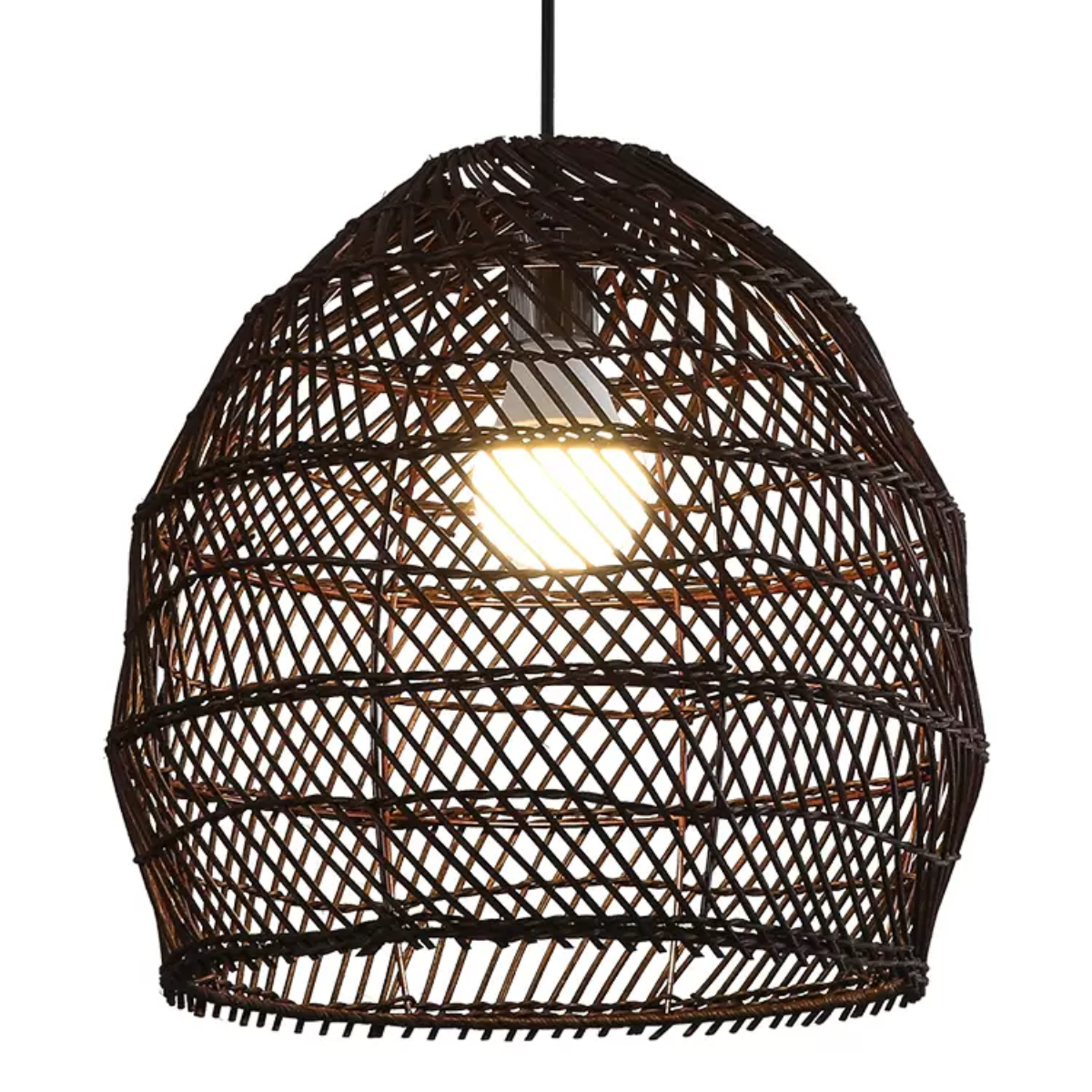 Muto Design -retrotyylinen LED-riippuvalaisin, musta/puu, puu, makuuhuoneeseen/olohuoneeseen/työhuoneeseen/aulaan