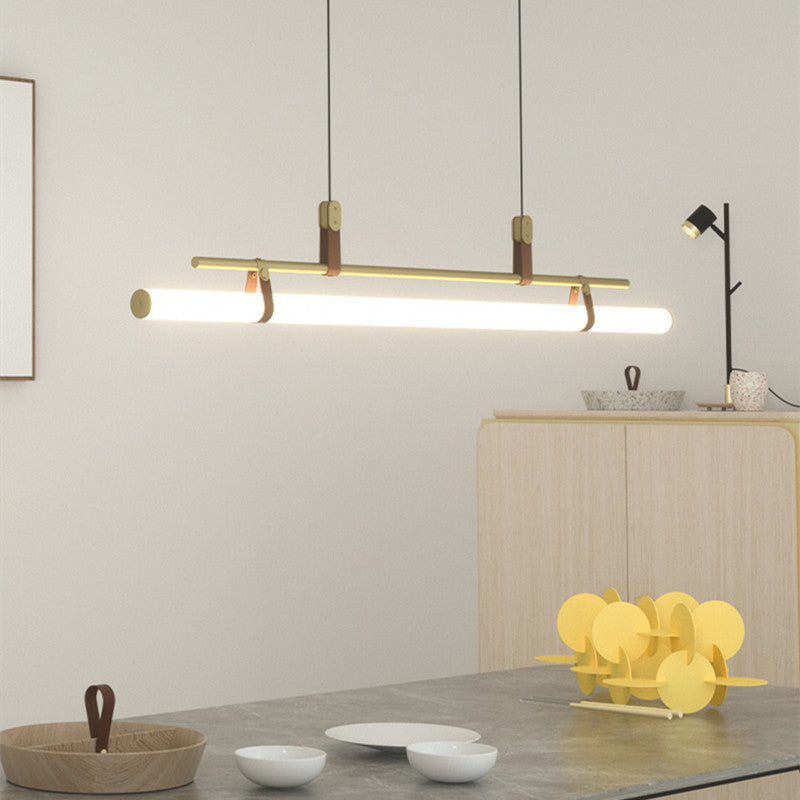 Voren Modern Linear Pendant Light,Black/Gold
