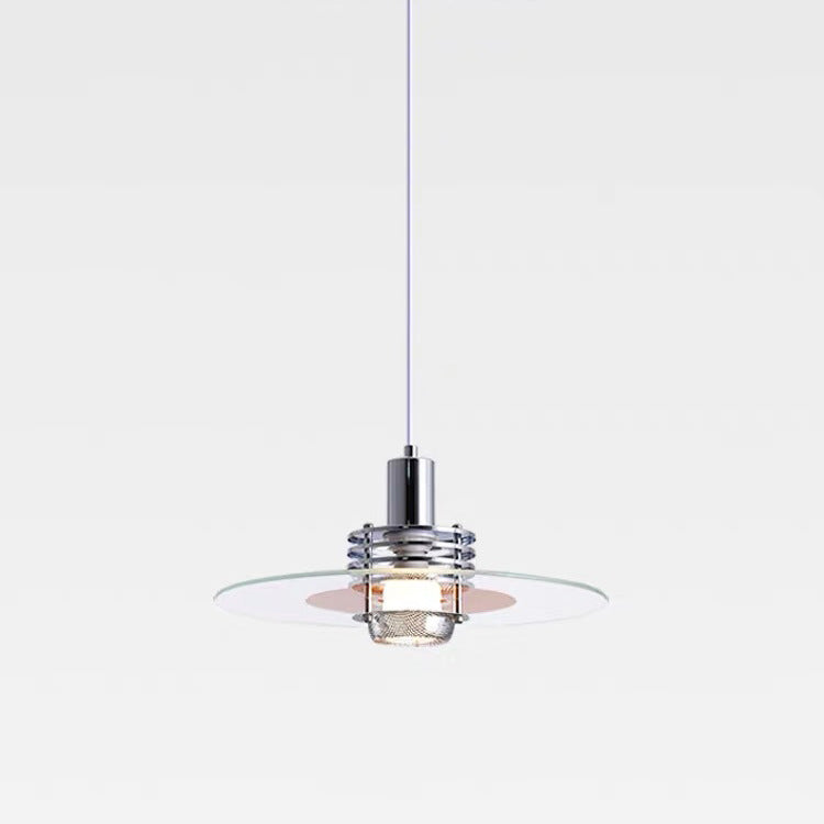Valentina minimalistisk LED-pendellampe i metal/glas, soveværelse